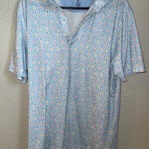 johnnie-O Light Blue Floral Button Down Shirt